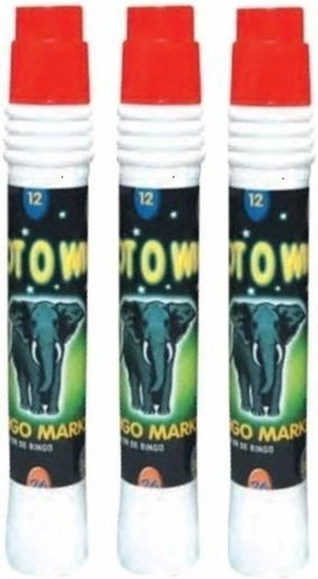 Merkloos 3x Bingo Stiften/markers Rood 4 Merkloos 3x Bingo Stiften/markers Rood - Afbeelding 2