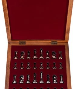 Helena Wood Art Handgemaakte Houten Schaakbord Met Opbergsysteem - Metalen Schaakstukken - Luxe Uitgave - Schaakspel - Schaakset - Schaken - Chess - 40 X 40 Cm -klassieke-spellen Winkel 523x840