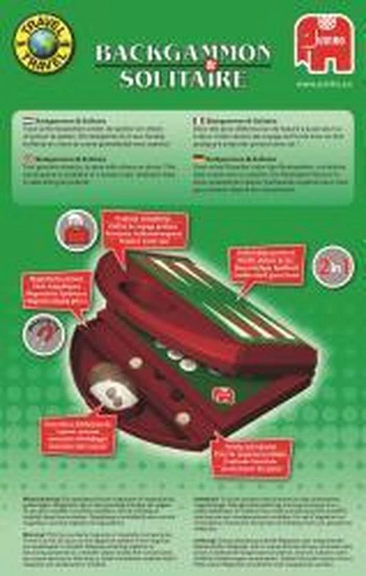 Jumbo Backgammon & Solitaire Reiseditie 8 Jumbo Backgammon & Solitaire Reiseditie - Afbeelding 6