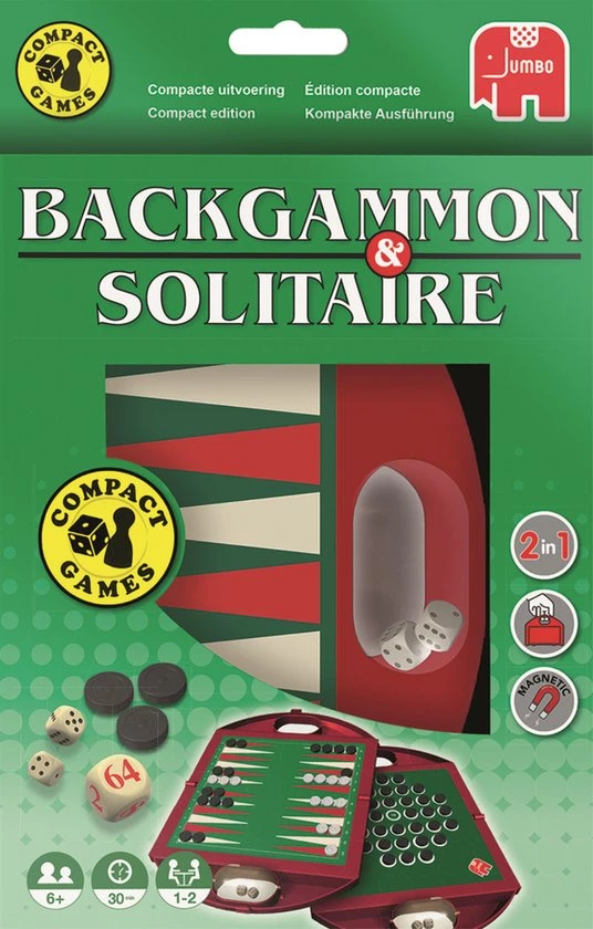 Jumbo Backgammon & Solitaire Reiseditie 5 Jumbo Backgammon & Solitaire Reiseditie - Afbeelding 3