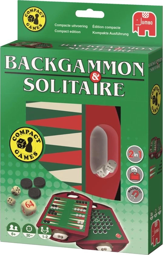 Jumbo Backgammon & Solitaire Reiseditie 6 Jumbo Backgammon & Solitaire Reiseditie - Afbeelding 4