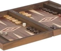 New Walnoothout Backgammon - Rode Inleg, 48 X 60 X 4 X 8 Cm -klassieke-spellen Winkel 550x205