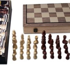 Shagam 2-in-1 Bordspel - 39 Cm - Magnetisch - Schaakbord - Dambord - Backgammon - Schaakspel - Schaakset - Schaken - Dammen - Met Schaakstukken - Chess - Hout - Opklapbaar -klassieke-spellen Winkel 550x228 1