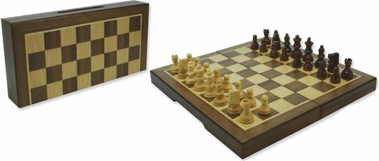 HOT Games Schaakcassette Magnetisch Walnoot 23x23x2 Cm 3 HOT Games Schaakcassette Magnetisch Walnoot 23x23x2 Cm