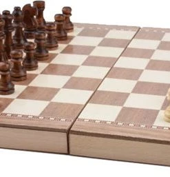 Shagam 3-in-1 Bordspel - 29 Cm - Schaakbord - Dambord - Backgammon - Schaakspel - Schaakset - Schaken - Dammen - Met Schaakstukken - Chess - Hout - Opklapbaar -klassieke-spellen Winkel 550x257 3