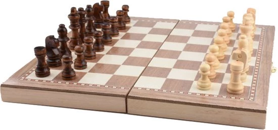 Shagam 3-in-1 Bordspel - 49 Cm - Schaakbord - Dambord - Backgammon - Schaakspel - Schaakset - Schaken - Dammen - Met Schaakstukken - Chess - Hout - Opklapbaar 9 Shagam 3-in-1 Bordspel - 49 Cm - Schaakbord - Dambord - Backgammon - Schaakspel - Schaakset - Schaken - Dammen - Met Schaakstukken - Chess - Hout - Opklapbaar - Afbeelding 7