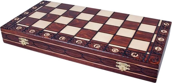 Sunrise Senator Luxe Houten Schaakset 42 X 42 Cm 7 Sunrise Senator Luxe Houten Schaakset 42 X 42 Cm - Afbeelding 5