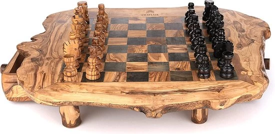 CRAFLAIR ~ Intelligente ~ Handgemaakt Schaakspel Hout 50 Cm ~ Olijfhouten Schaakbord Met Schaakstukken ~ Schaakset ~ Cadeau 12 CRAFLAIR ~ Intelligente ~ Handgemaakt Schaakspel Hout 50 Cm ~ Olijfhouten Schaakbord Met Schaakstukken ~ Schaakset ~ Cadeau - Afbeelding 10