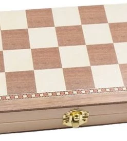 Merkloos Schaakbord | Dambord | Backgammon | 49 X 49 Cm | Schaakspel | Schaakset | Schaken | Dammen | Met Schaakstukken | 3-in-1 Bordspel | Chess | Hout | Opklapbaar -klassieke-spellen Winkel 550x275 6