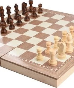 Shagam 3-in-1 Bordspel - 39 Cm - Schaakbord - Dambord - Backgammon - Schaakspel - Schaakset - Schaken - Dammen - Met Schaakstukken - Chess - Hout - Opklapbaar -klassieke-spellen Winkel 550x292 6