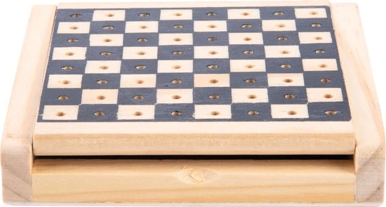 Longfield POCKET CHESS RUBBER WOOD 12 X 12 CM - KING 21 MM 5 Longfield POCKET CHESS RUBBER WOOD 12 X 12 CM - KING 21 MM - Afbeelding 3