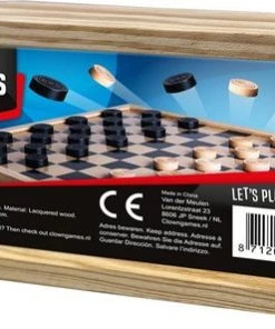 Clown 40x Stuks Houten Damstenen In Opbergkistje - Damschijven Gemaakt Van Hout - Dammen - Damspel -klassieke-spellen Winkel 550x297