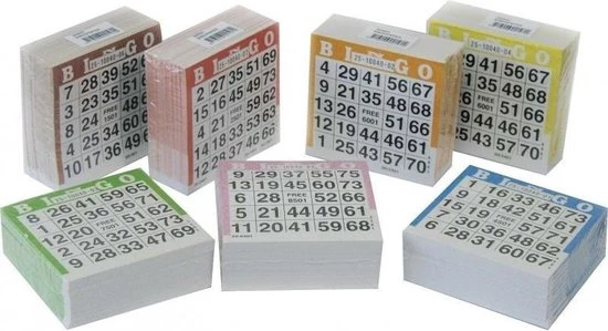 Merkloos 5x Bingo Kaarten 1-75 Gekleurd 4 Merkloos 5x Bingo Kaarten 1-75 Gekleurd - Afbeelding 2