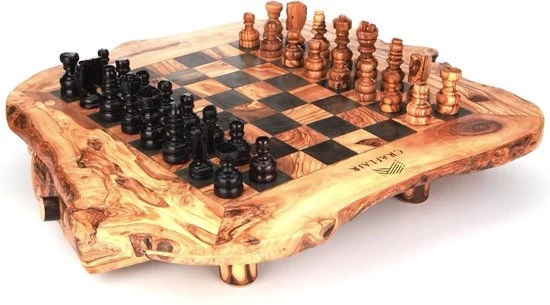 CRAFLAIR ~ Intelligente ~ Handgemaakt Schaakspel Hout 50 Cm ~ Olijfhouten Schaakbord Met Schaakstukken ~ Schaakset ~ Cadeau 4 CRAFLAIR ~ Intelligente ~ Handgemaakt Schaakspel Hout 50 Cm ~ Olijfhouten Schaakbord Met Schaakstukken ~ Schaakset ~ Cadeau - Afbeelding 2