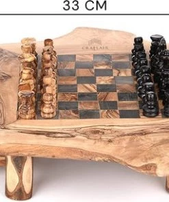 CRAFLAIR ~ Intelligente ~ Handgemaakt Schaakspel Hout Met Lade ~ 33 Cm ~ Olijfhouten Schaakbord Met Schaakstukken ~ Schaakset ~ Cadeau -klassieke-spellen Winkel 550x307 5