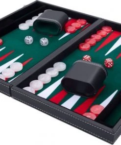 Longfield Backgammon 18 Inch Groen/rood/wit Ingelegd Vilt -klassieke-spellen Winkel 550x316 11