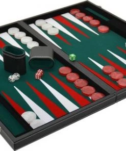 HOT Games Backgammon Zwart Luxe Groen/rood/wit 46cm. -klassieke-spellen Winkel 550x317 3
