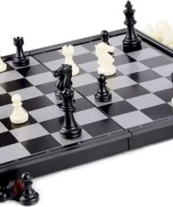 Merkloos Schaakbord | Dambord | Backgammon | 32 X 32 Cm | Schaakspel | Schaakset | Schaken | Dammen | Met Schaakstukken | 3-in-1 Bordspel | Chess | Plastic | Opklapbaar | Magnetisch -klassieke-spellen Winkel 550x325 10