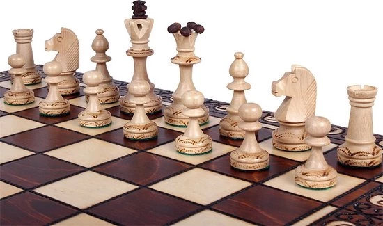 Sunrise Senator Luxe Houten Schaakset 42 X 42 Cm 6 Sunrise Senator Luxe Houten Schaakset 42 X 42 Cm - Afbeelding 4