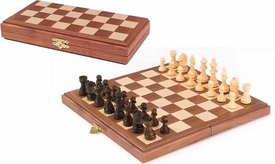 Goki Schaakbord Plooibaar - Magnetisch 5 Goki Schaakbord Plooibaar - Magnetisch - Afbeelding 3