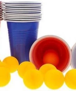 Merkloos Bierpong Spel - Multicolor - Kunststof - 48 Delig