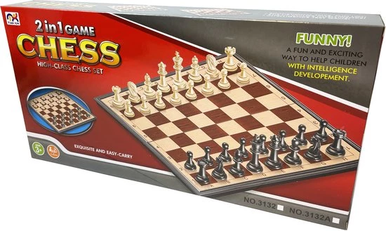 Magnetisch Schaak- En Dambord - Schaakstukken En Damstukken - Schaakspel - Damspel - Chess Set - Schaken - Dammen - Hout - Opklapbaar 6 Magnetisch Schaak- En Dambord - Schaakstukken En Damstukken - Schaakspel - Damspel - Chess Set - Schaken - Dammen - Hout - Opklapbaar - Afbeelding 4