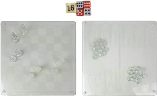 Oneiro S Luxe Glazen Spellenset (3-in-1) - Schaken, Backgammon, Checkers - Zomer Reizen Vliegtuig Spelletjes Spellen Reisspellen 4 Oneiro S Luxe Glazen Spellenset (3-in-1) - Schaken, Backgammon, Checkers - Zomer Reizen Vliegtuig Spelletjes Spellen Reisspellen - Afbeelding 2