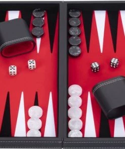 Longfield Backgammon 15"inch Zwart Rood En Wit Ingelegd Vilt 11 Longfield Backgammon 15"inch Zwart Rood En Wit Ingelegd Vilt -klassieke-spellen Winkel 550x339 4