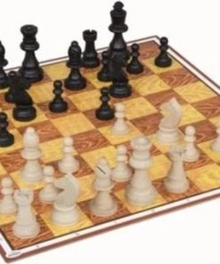 Detoa Schaak- En Molenspel Junior Karton Bruin//wit 59-delig