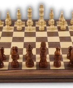Traagoods.com Houten Schaakbord - Inklapbaar - Degelijk Houten Bord Met Houten Schaakstukken - 30x30