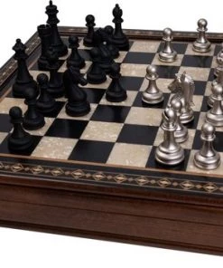 Helena Wood Art Handgemaakte Houten Schaakbord Met Opbergsysteem - Metalen Schaakstukken - Luxe Uitgave - Schaakspel - Schaakset - Schaken - Chess - 40 X 40 Cm -klassieke-spellen Winkel 550x351 9
