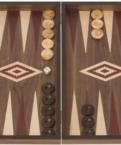 New Walnoothout Backgammon - Rode Inleg, 48 X 60 X 4 X 8 Cm -klassieke-spellen Winkel 550x357 9