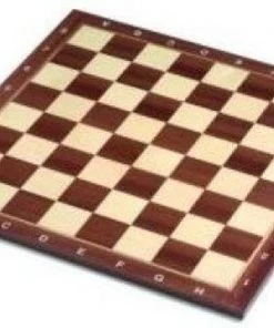 Hotsports Schaakbord Mahoni/Ahorn Ingelegd C+L.V.50mm.48cm.