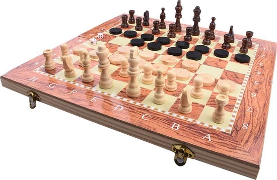 Merkloos Schaakbord | Dambord | Backgammon | 34 X 34 Cm | Schaakspel | Schaakset | Schaken | Dammen | Met Schaakstukken | 3-in-1 Bordspel | Chess | Hout | Opklapbaar 10 Merkloos Schaakbord | Dambord | Backgammon | 34 X 34 Cm | Schaakspel | Schaakset | Schaken | Dammen | Met Schaakstukken | 3-in-1 Bordspel | Chess | Hout | Opklapbaar - Afbeelding 8