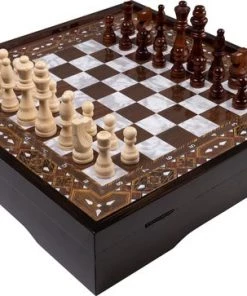 Star Schaakbord Met Houten Schaakstukken - Schaakspel - Schaakset - Schaken - Chess - 40 X 40 Cm -klassieke-spellen Winkel 550x363