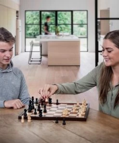 Longfield Schaak/dambord Ingelegd. Afm. 47 X 47 Cm. Verpakt In Shrink -klassieke-spellen Winkel 550x365 13
