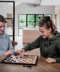 Longfield Schaak/dambord Ingelegd. Afm. 47 X 47 Cm. Verpakt In Shrink -klassieke-spellen Winkel 550x365 14