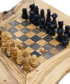 Schaakbord Olijfolie & Honing - Schaakspel - Schaakstukken - Schaakset - Schaken - Cadeau - Bordspel - Handgemaakt -klassieke-spellen Winkel 550x366 52
