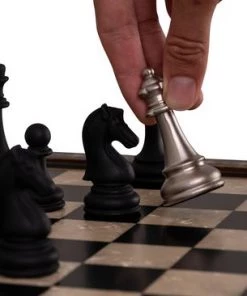 Helena Wood Art Handgemaakte Houten Schaakbord Met Opbergsysteem - Metalen Schaakstukken - Luxe Uitgave - Schaakspel - Schaakset - Schaken - Chess - 40 X 40 Cm -klassieke-spellen Winkel 550x366 56