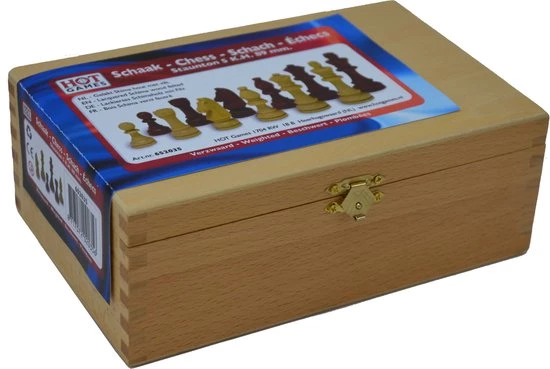 Schaakstukken Staunton Maat 5 - 89mm - In Kist - HOT Games 6 Schaakstukken Staunton Maat 5 - 89mm - In Kist - HOT Games - Afbeelding 4
