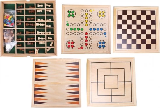 Lifetime Games Spellendoos - Hout - 5 Bordspellen - O.a. Mens Erger Je Niet, Dambord, Backgammon En Schaakbord - 35 Cm 88-delig 6 Lifetime Games Spellendoos - Hout - 5 Bordspellen - O.a. Mens Erger Je Niet, Dambord, Backgammon En Schaakbord - 35 Cm 88-delig - Afbeelding 4