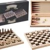 Free&easy Free & Easy - 3 In 1 Games Set - Schaken - Dammen - Backgammon - Houten Speelset - FSC Keurmerk Verantwoorde Materialen -klassieke-spellen Winkel 550x382