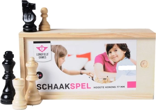 Longfield Darts Schaakstukken In Kistje Koning 77mm - Essenhout 3 Longfield Darts Schaakstukken In Kistje Koning 77mm - Essenhout