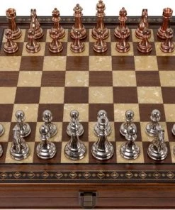 Helena Wood Art Handgemaakte Houten Schaakbord Met Opbergsysteem - Metalen Schaakstukken - Luxe Uitgave - Schaakspel - Schaakset - Schaken - Chess - 40 X 40 Cm -klassieke-spellen Winkel 550x399 5