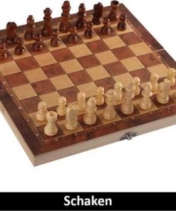 SuperiorShopping 3 In 1 Schaakset, Checkersbord En Backgammon Schaakspel Inclusief Schaakstukken En Stenen - Opklapbaar Schaakbord - Schaken - Dammen - 39 X 39 Cm -klassieke-spellen Winkel 550x408