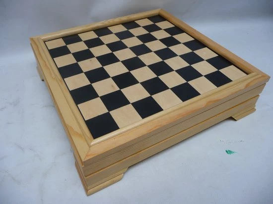 7 In 1 Bordspellen, In Houten Kist, Schaak,damen, Backgammon,Domino, Cribbage, Kaartspelen En Dobbelstenen. 5 7 In 1 Bordspellen, In Houten Kist, Schaak,damen, Backgammon,Domino, Cribbage, Kaartspelen En Dobbelstenen. - Afbeelding 3