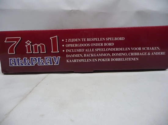 7 In 1 Bordspellen, In Houten Kist, Schaak,damen, Backgammon,Domino, Cribbage, Kaartspelen En Dobbelstenen. 6 7 In 1 Bordspellen, In Houten Kist, Schaak,damen, Backgammon,Domino, Cribbage, Kaartspelen En Dobbelstenen. - Afbeelding 4