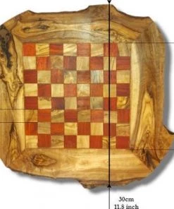 HappyWoods - Handgemaakte Olijfhouten Rustic Schaakspel - Rood 30 Cm - Olijfhouten Schaakbord Met Schaak Stukken - Schaakset - Schaakspellen Schaakspel Hout Volwassenen Schaakborden Kinderen (+ Gratis Beeswax ) -klassieke-spellen Winkel 550x414 1