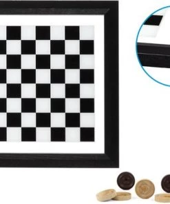 Dal Negro Damspel 34,5 X 34,5 Cm Glas Zwart/wit