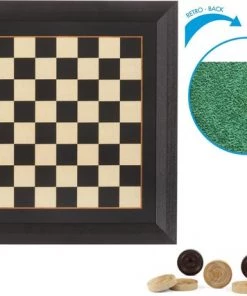 Dal Negro Damspel 34,5 X 34,5 Cm Hout/vilt Zwart/beige